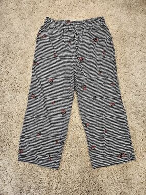 Rachel Zoe Gingham Wide Leg Pants in Blue & White Size 6